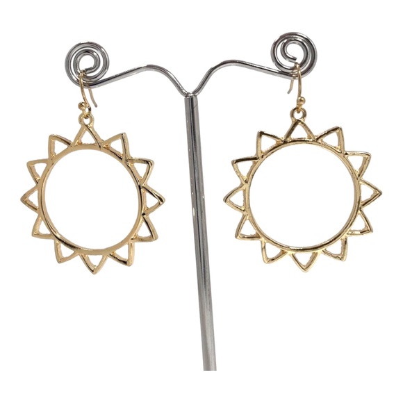 Sun Shape Dangle Earrings - Picture 2 of 3